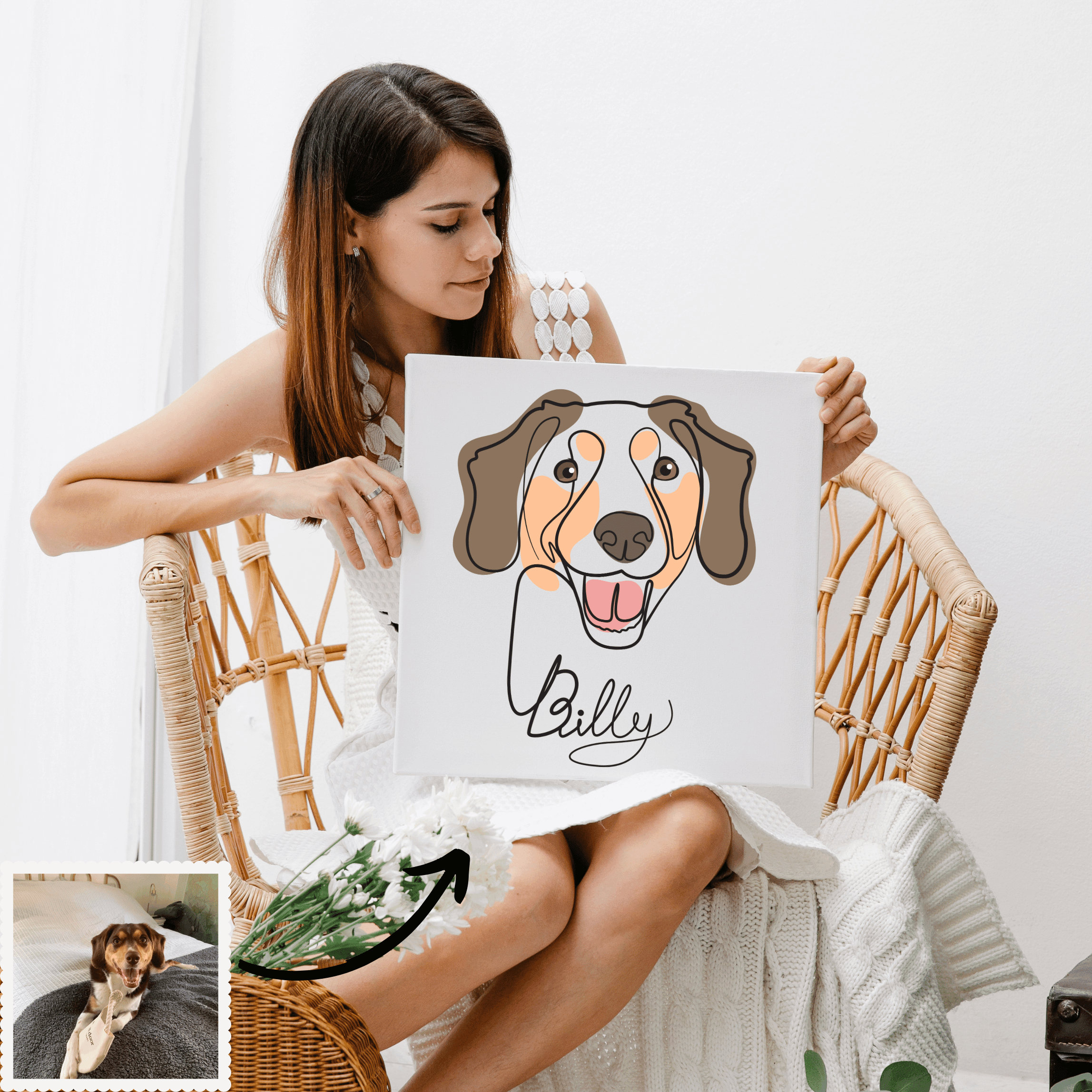 Personalisiertes Poster - Haustier Oneline Art Farbe - Gramart