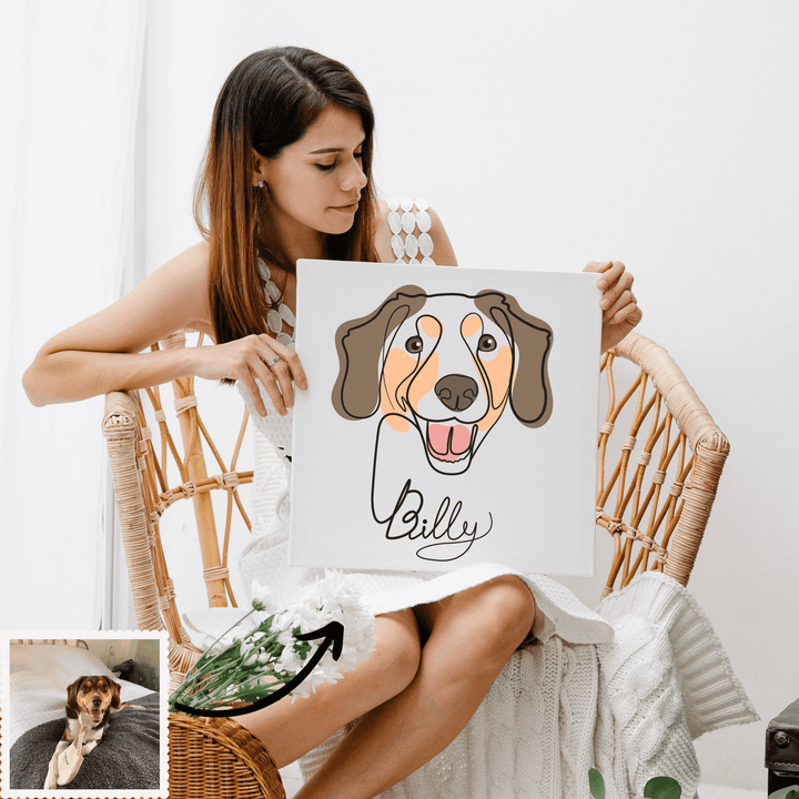 Personalisiertes Poster - Haustier Oneline Art Farbe - Gramart