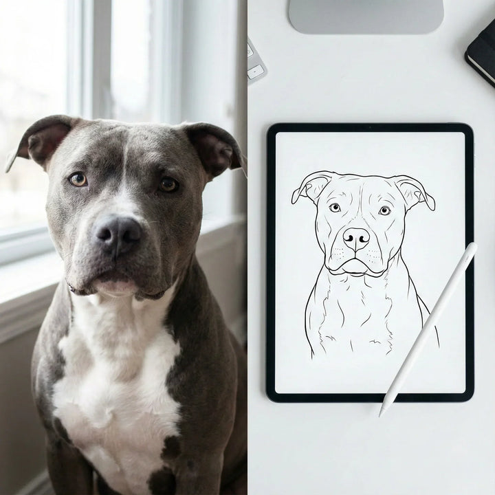 Line Art & One Line Portrait zeichnen lassen - Digital vom Foto (Zum Ausdrucken)