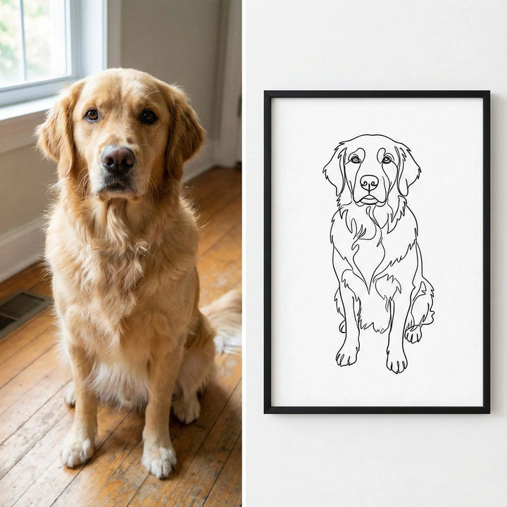 Wandbild vom Foto - Line Art & One Line Poster (Personalisiertes Geschenk)