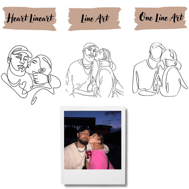 Personalisiertes T-Shirt - Line Art & One Line Art Stil - Gramart