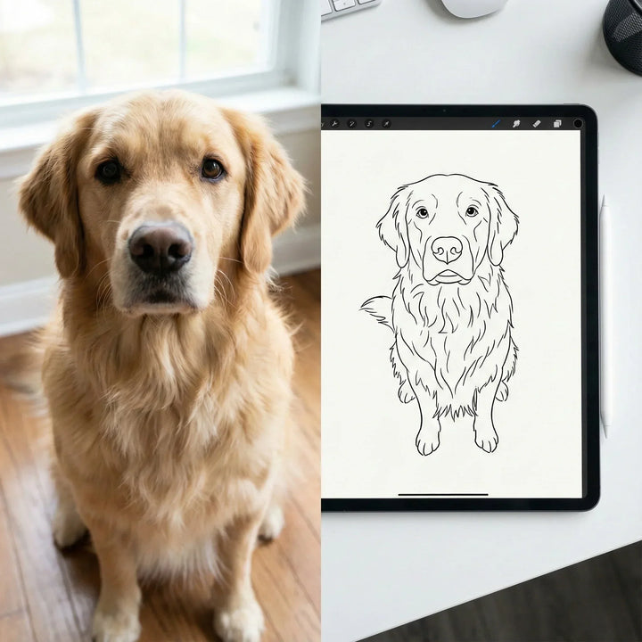 Line Art & One Line Portrait zeichnen lassen - Digital vom Foto (Zum Ausdrucken)