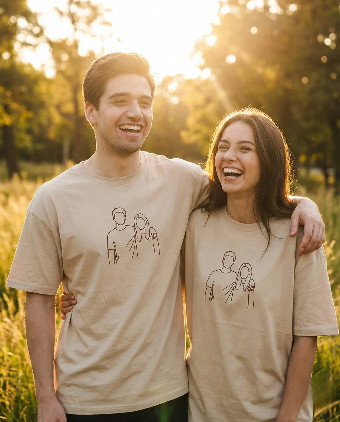 T-Shirt mit eigenem Foto - Line Art & One Line Motiv