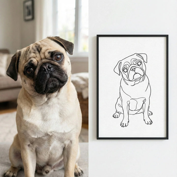 Wandbild vom Foto - Line Art & One Line Poster (Personalisiertes Geschenk)