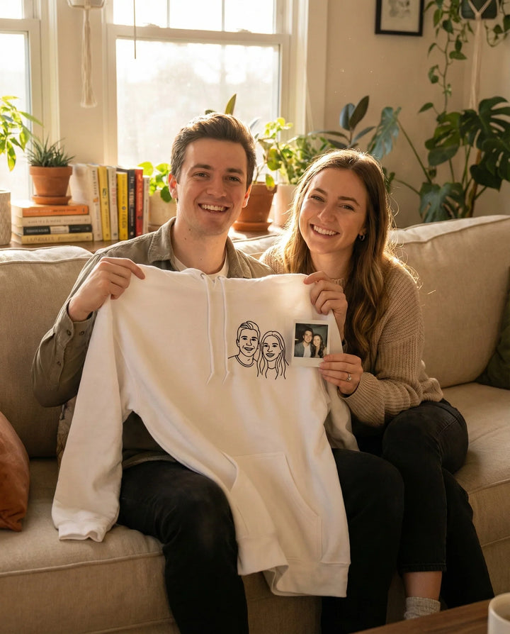Hoodie mit eigenem Foto - Line Art & One Line Zeichnung