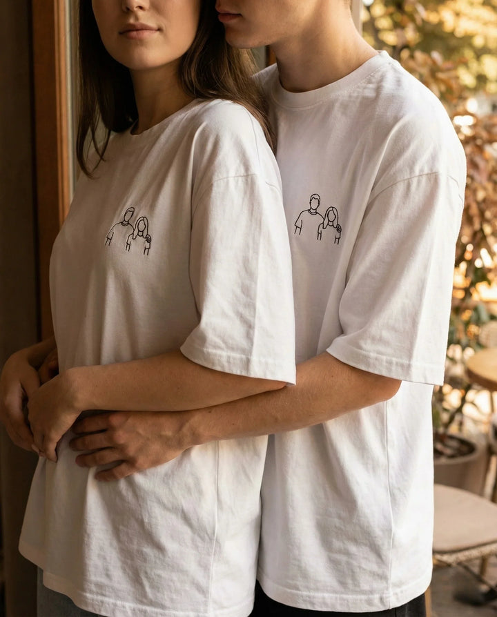 T-Shirt mit eigenem Foto - Line Art & One Line Motiv