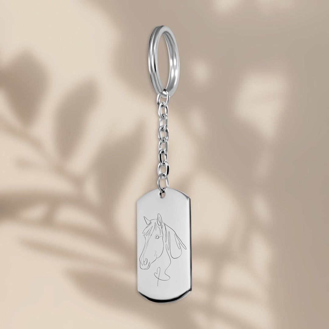 Personalisierter Tag Schlüsselanhänger im Line Art und One Line Art Stil - Gramart