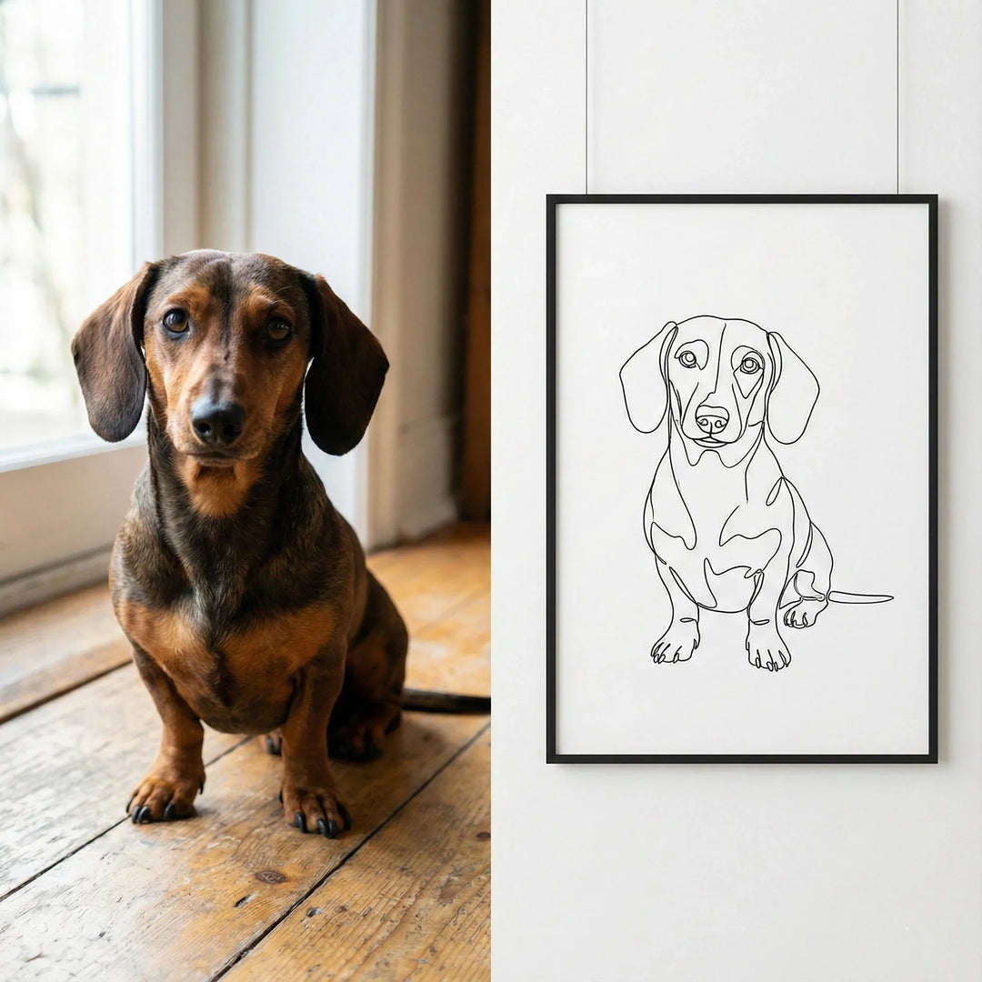Wandbild vom Foto - Line Art & One Line Poster (Personalisiertes Geschenk)