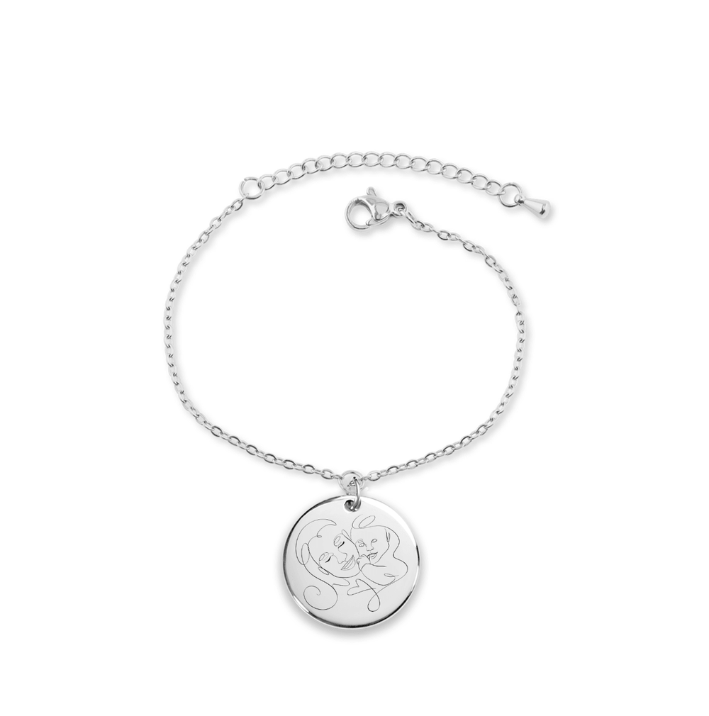 Personalisiertes Armband im Line Art und One Line Art Stil - Gramart