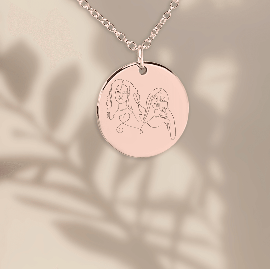 Personalisierte Halskette im Line Art und One Line Art Stil - Gramart