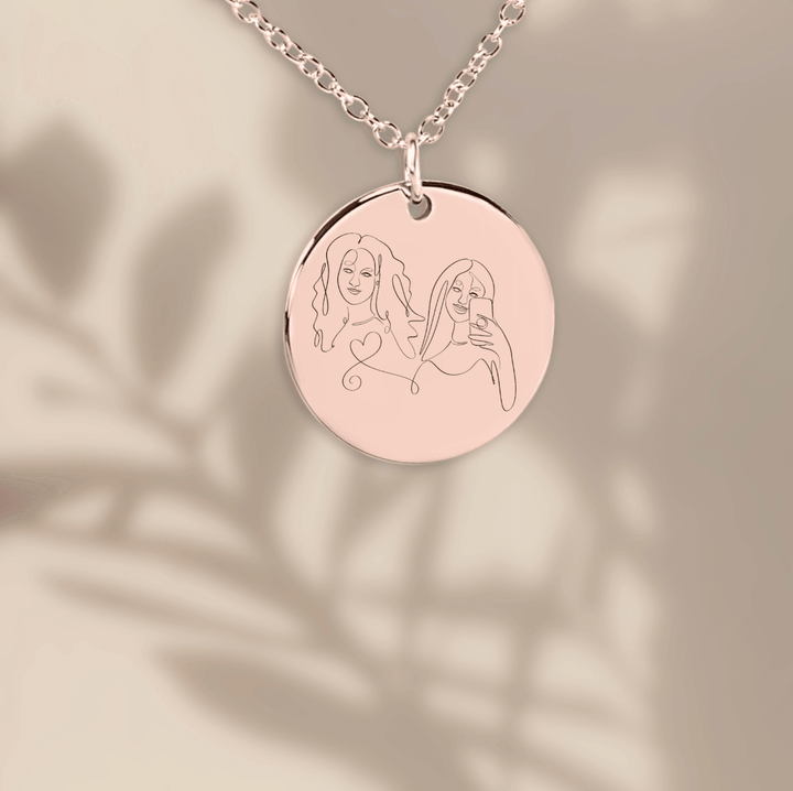 Personalisierte Halskette im Line Art und One Line Art Stil - Gramart
