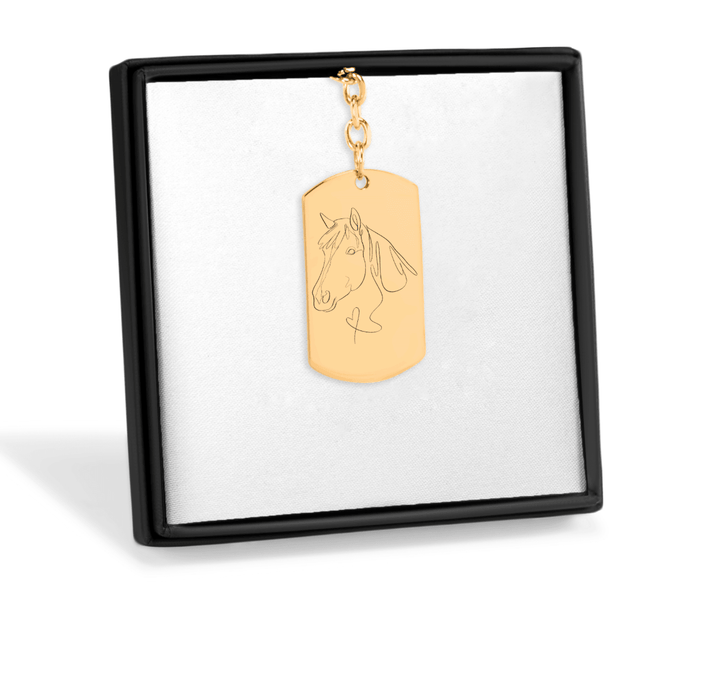 Personalisierter Tag Schlüsselanhänger im Line Art und One Line Art Stil - Gramart