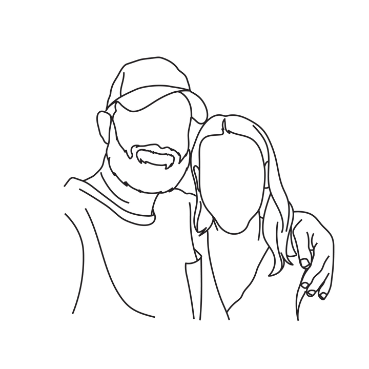 Pärchen Bild vom Foto - Line Art & One Line Zeichnung (Digital per E-Mail)