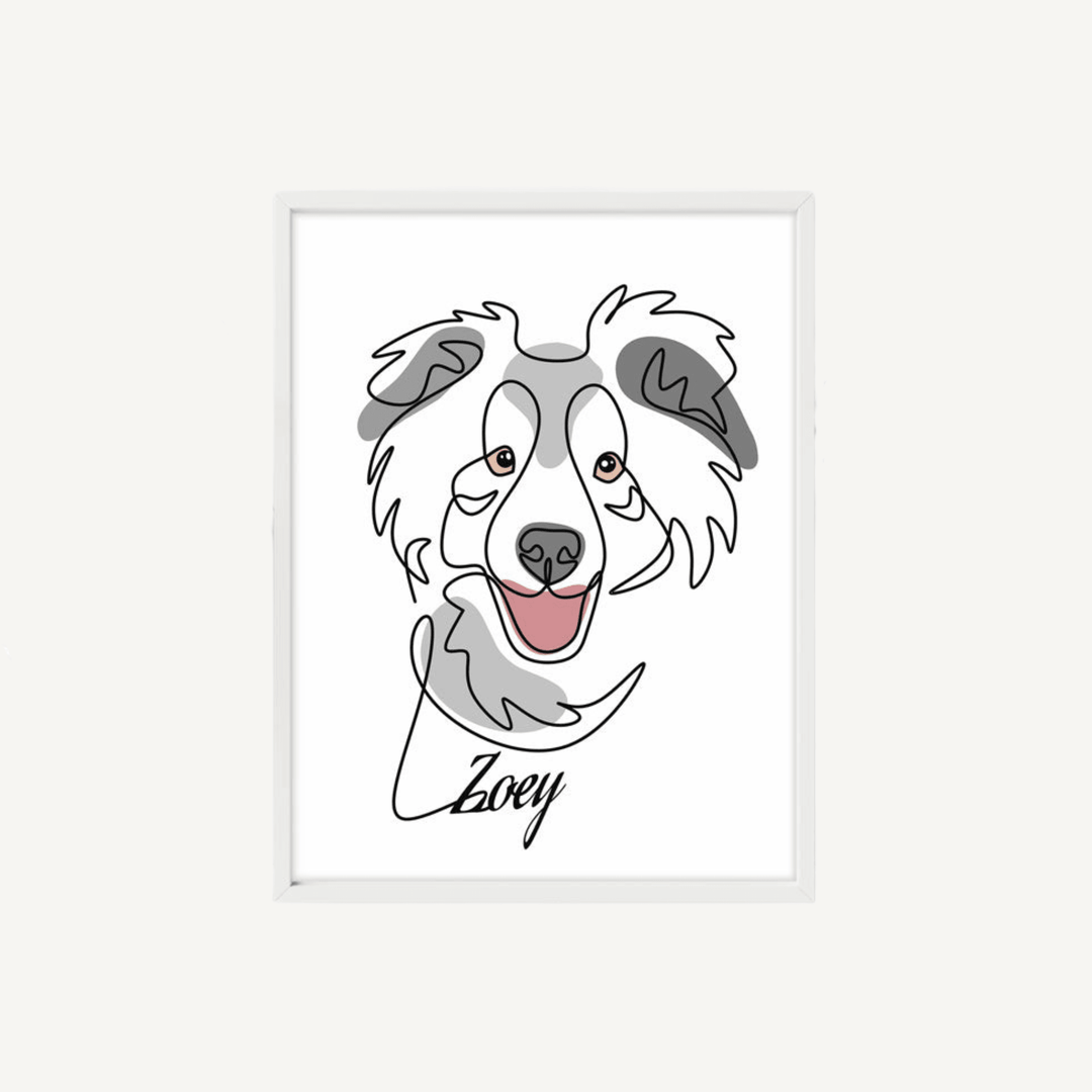 Personalisiertes Poster - Haustier Oneline Art Farbe - Gramart