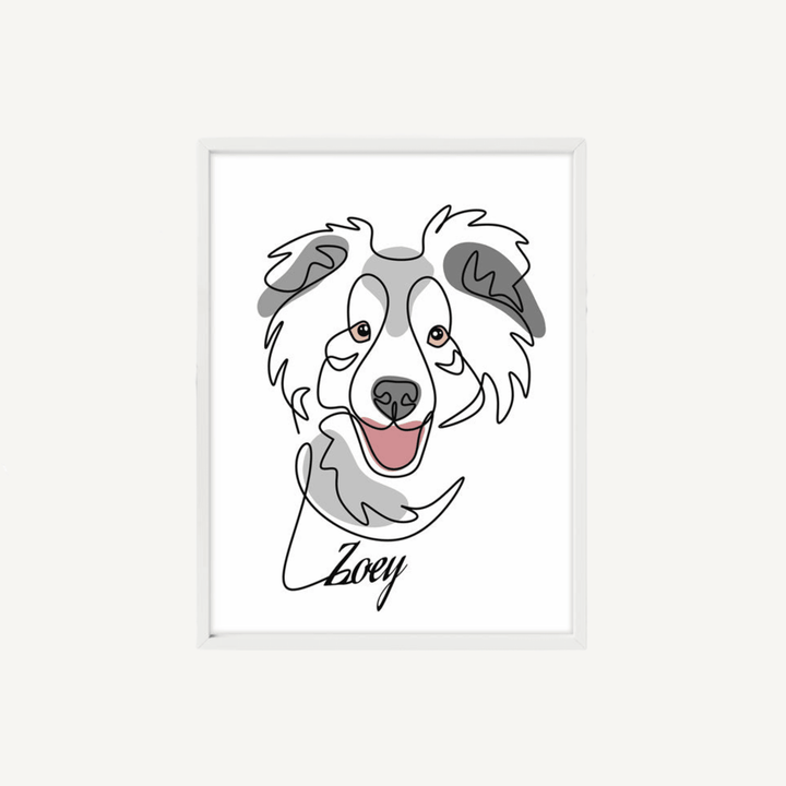 Personalisiertes Poster - Haustier Oneline Art Farbe - Gramart