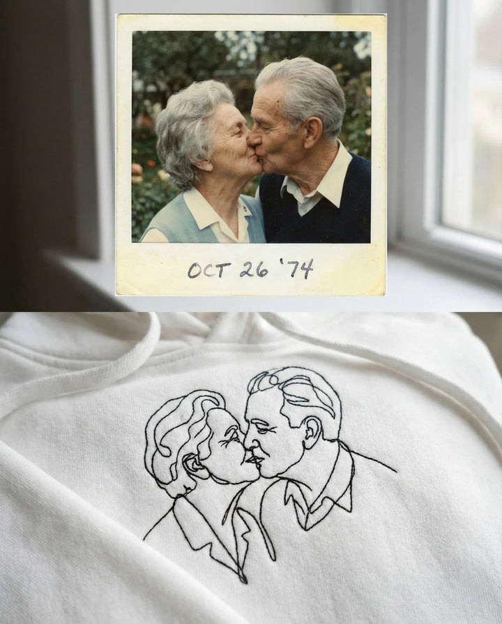 Hoodie mit eigenem Foto - Line Art & One Line Zeichnung