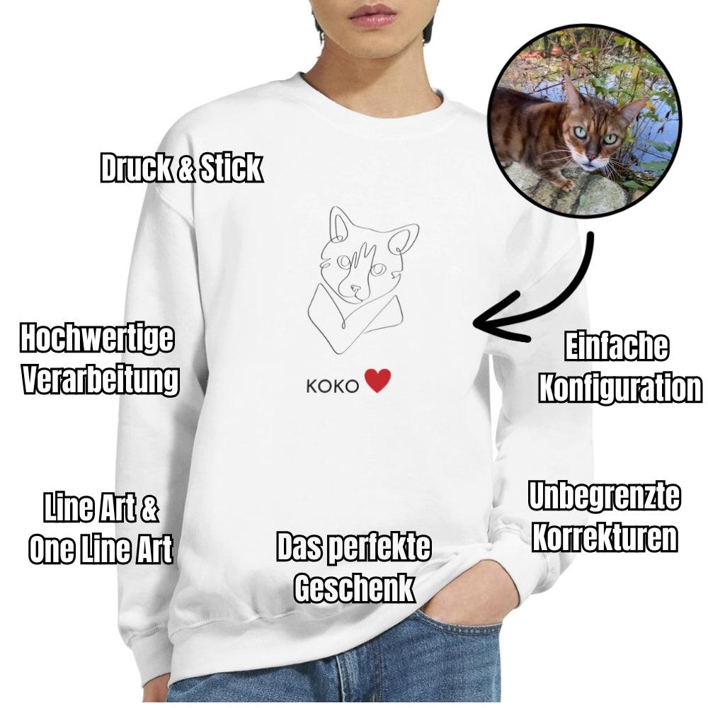 Personalisiertes Sweatshirt - Line Art & One Line Art Stil - Gramart