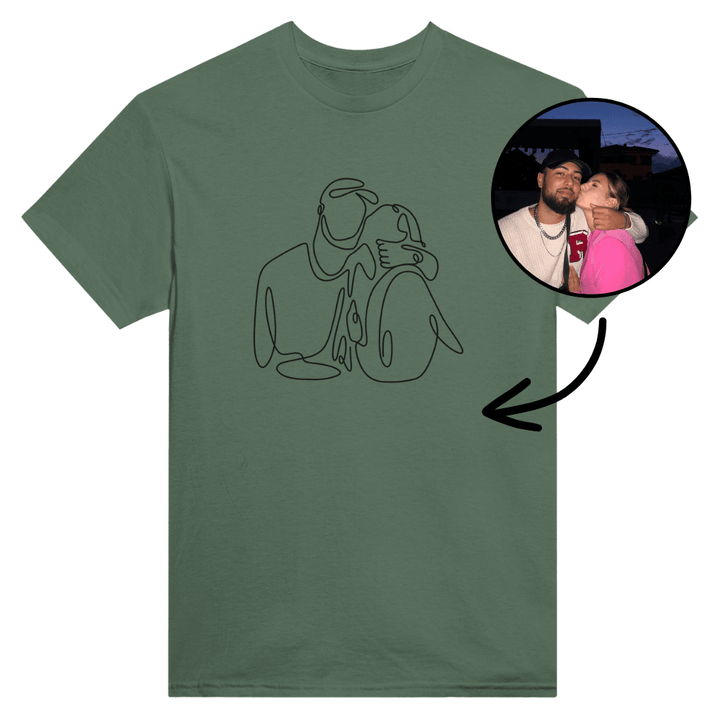 Personalisiertes T-Shirt - Line Art & One Line Art Stil - Gramart