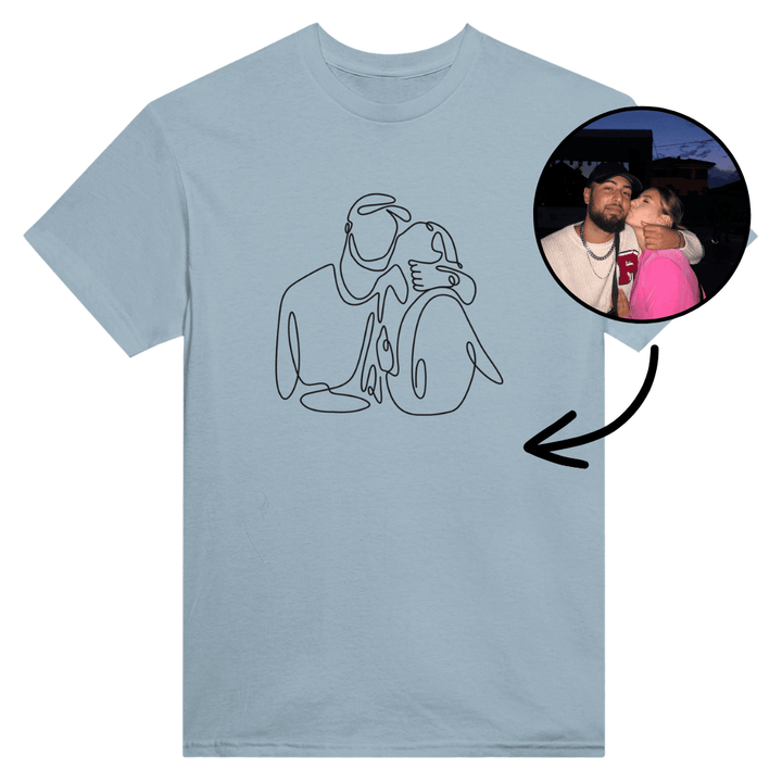 Personalisiertes T-Shirt - Line Art & One Line Art Stil - Gramart