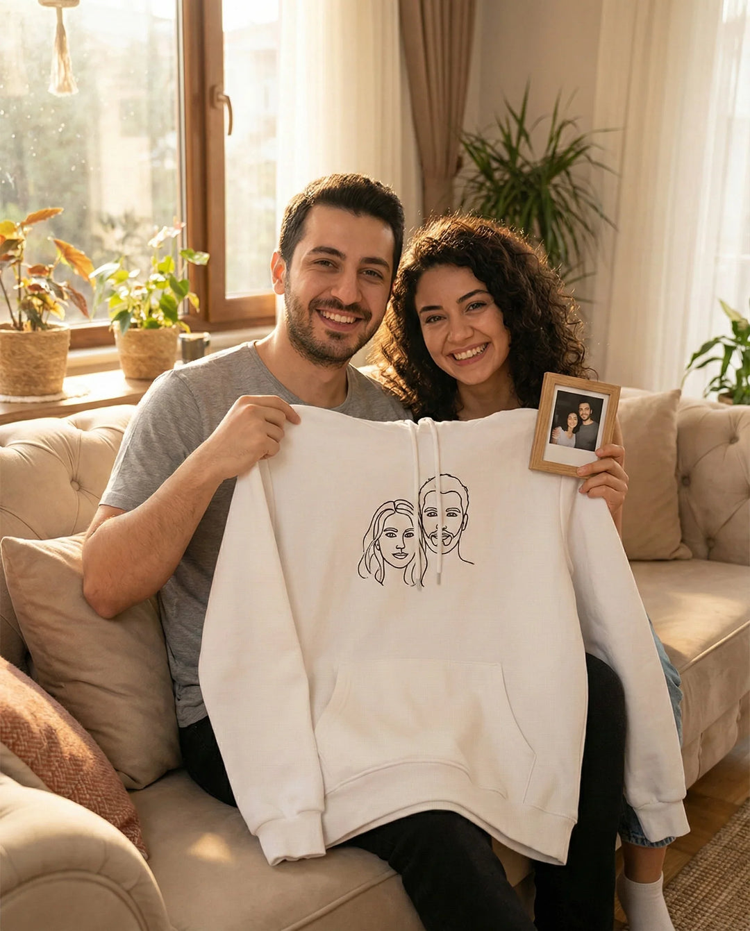 Hoodie mit eigenem Foto - Line Art & One Line Zeichnung