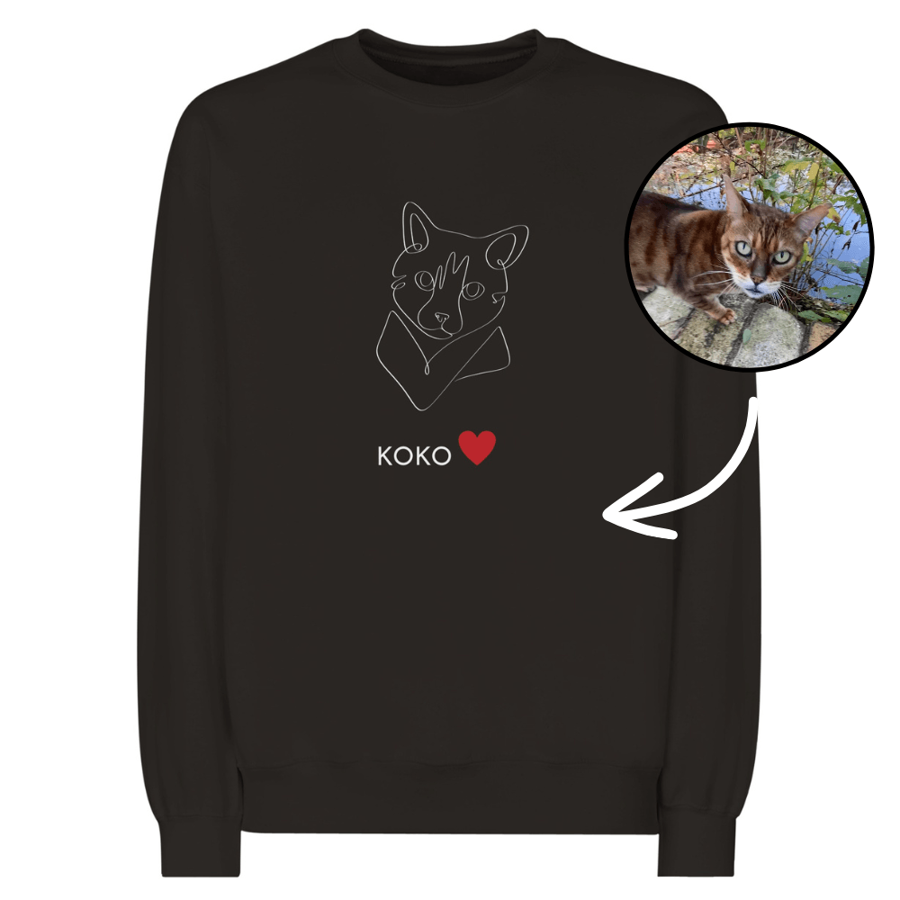 Personalisiertes Sweatshirt - Line Art & One Line Art Stil - Gramart