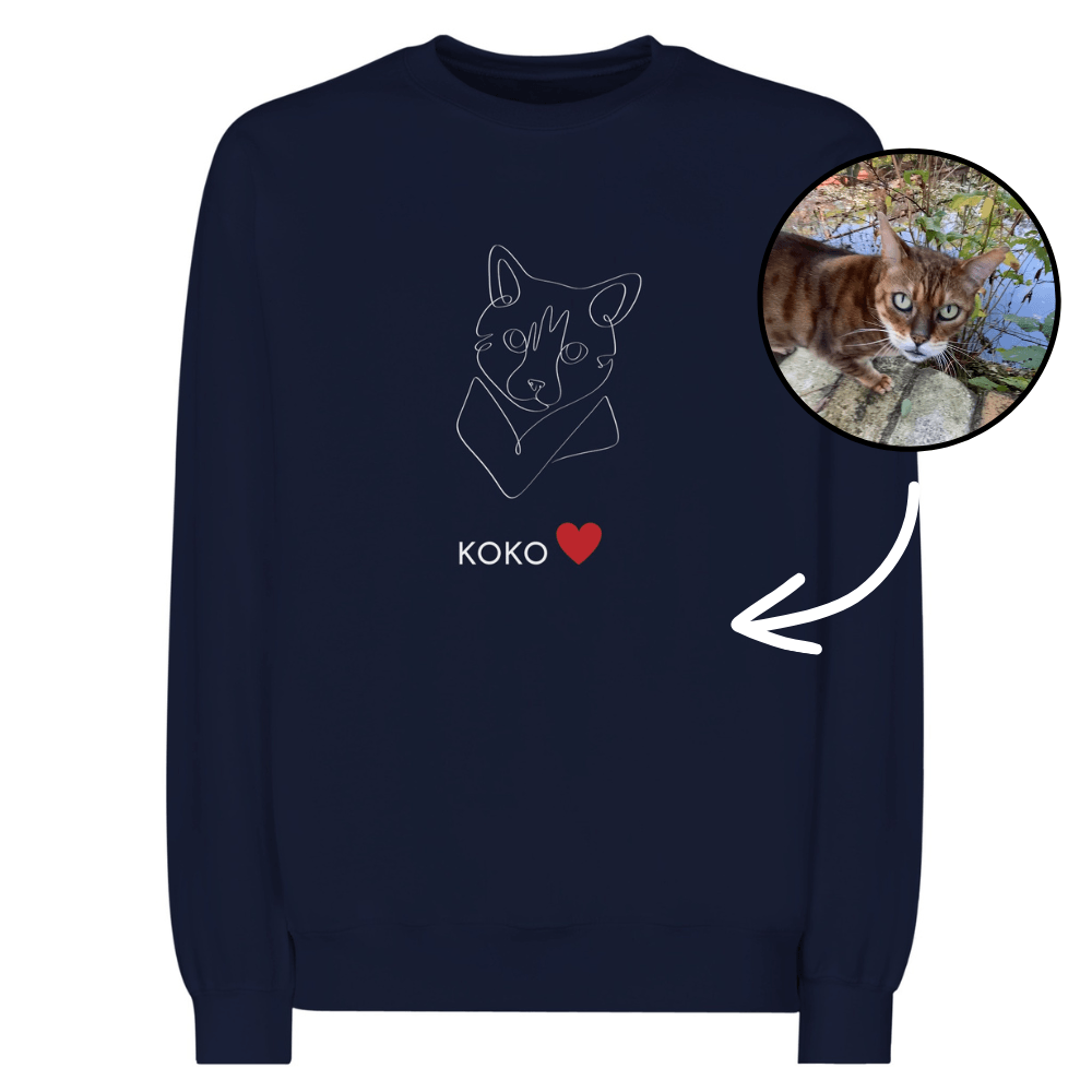 Personalisiertes Sweatshirt - Line Art & One Line Art Stil - Gramart