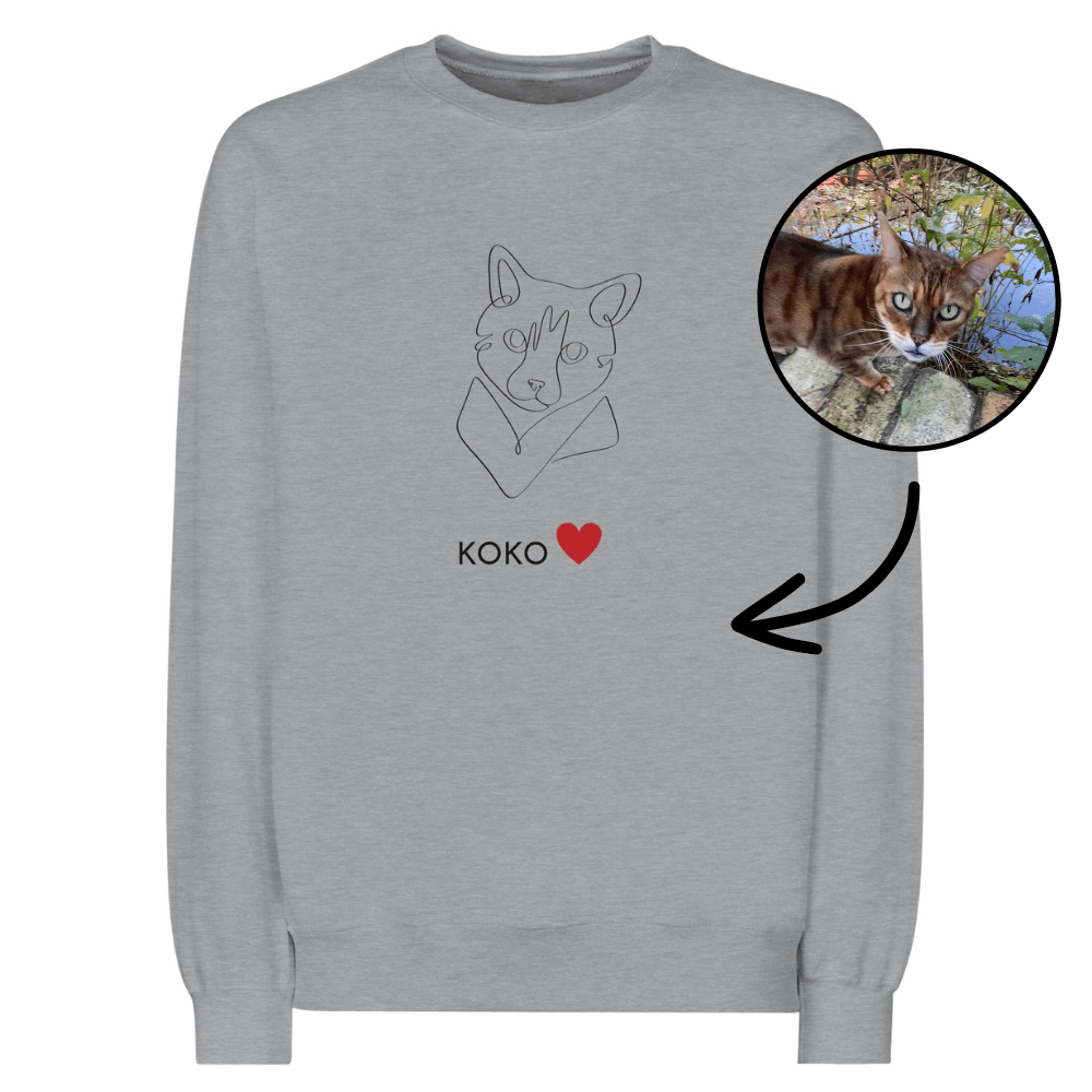 Personalisiertes Sweatshirt - Line Art & One Line Art Stil - Gramart