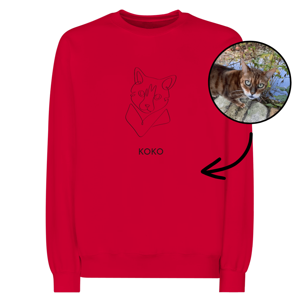 Personalisiertes Sweatshirt - Line Art & One Line Art Stil - Gramart
